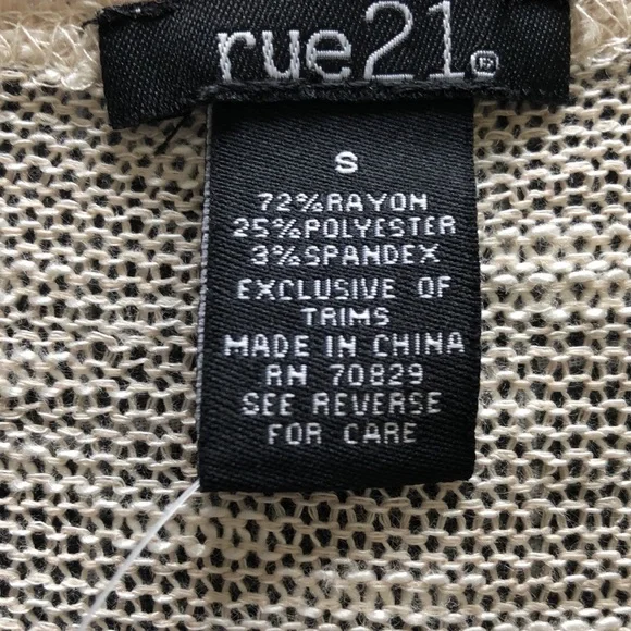 Rue 21 Cardigan Sweater Women's Size Small Tan Cream Brown NWT - Picture 7 of 8